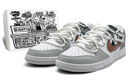 Кроссовки Nike Dunk Skateboarding Shoes Women's Low-top White/gray/brown, коричневый dh9765-102(team131-鲨鱼游戏棕s2) | dark brown