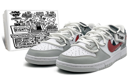 Кроссовки Nike Dunk Skateboarding Shoes Women's Low-top White/gray/red, красный dh9765-102(team131-鲨鱼游戏红s2) | red