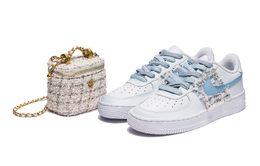Кроссовки Nike Air Force 1 Skateboard Shoes Women's Low-Top White dh2920-111(team22-小香风白蓝a-box)