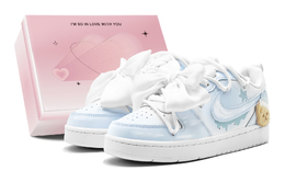 Кроссовки Nike Court Borough Skateboarding Shoes Women's Low-top Green, голубой bq5448-100(teams2-海洋小熊s-box) | sky blue