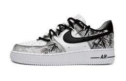 Nike Кроссовки Air Force 1 с низким верхом для скейтбординга, водонепроницаемые, унисекс, черные, серые, белые cw2288-111(team11-水墨云深黑灰) | black gray