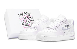 Кроссовки Nike Air Force 1 Skateboarding Shoes Women's Low-top Purple, белый dd8959-100(team298-紫色雨伞s-box) | white