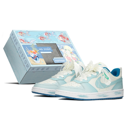 Кроссовки Nike Court Borough Skateboarding Shoes Women's Low-top Beige/Blue, бежевый/синий dv5456-005(teama-海上芭蕾s-box) | beige/blue