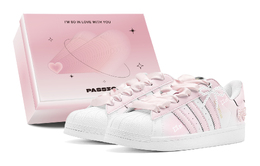 Кроссовки Adidas Superstar Skateboarding Shoes Unisex Low-top White, розовый eg4958(teams-珍珠蝴蝶结s-box) | pink