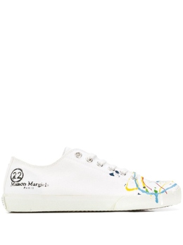 Maison Margiela кроссовки Tabi с эффектом разбрызганной краски, белый s58ws0112p2347 | белый