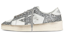 Кроссовки Golden Goose со шнуровкой и нашивкой, серебряный gwf00128.f002185.80185