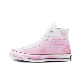 1970-е годы. Кеды унисекс с высоким берцем, белые/розовые. Converse 162056c（team239-粉色呢喃） | pink