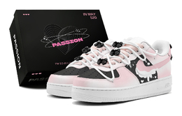 Кроссовки Nike Air Force 1 Skateboarding Shoes Women's Low-top Black, розовый dh2920-111(teams-黑粉爱心少女s-box) | pink