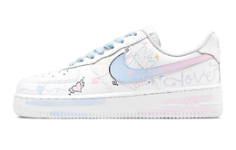 Nike Кроссовки для скейтбординга Air Force 1 женские, низкие, белые, синие, розовые dh2920-111(team88-丘比之心） | blue pink white