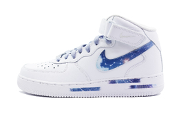 Nike Кроссовки Air Force 1 Mid-Top для скейтбординга, мужские, белые, синие cw2289-111(team48-云之彼端中帮) | blue white