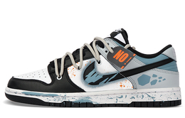 Кроссовки Nike Dunk Skateboarding Shoes Unisex Low-top Black/Blue, черный/синий dd1391-100(team拾柒-男款低帮天外陨石板鞋) | black/blue