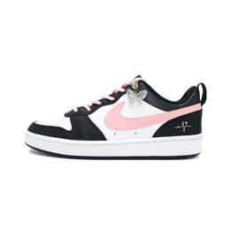 Nike Court Borough 2 Износостойкие и легкие низкие кроссовки для скейтбординга GS Черный Розовый bq5448-115（team-134粉墨蝶舞） | black pink