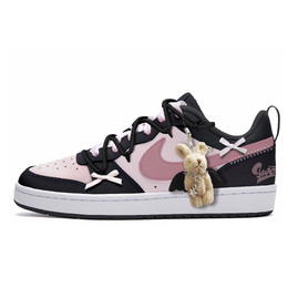 Кроссовки Nike Court Borough Skateboard Shoes Women's Low-Top Black Pink bq5448-115(team202-爱的艺术) | black/pink