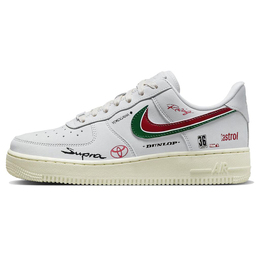 Nike Кроссовки для скейтбординга Air Force 1 женские, низкие, белые/красные/зеленые dr9503-100(team366-超凡赛车手) | white red green