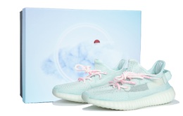 Adidas Низкие повседневные кроссовки Yeezy Boost 350 V2 Ice Cream, унисекс, цвет "голубой пудровый" hq6316(team柒-男女款350冰淇淋sbox） | ice blue pink