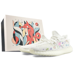 Кроссовки Adidas Yeezy Boost 350 Lifestyle Shoes Unisex Low-top Pink, белый hq6316(team40-男女款繁星璀璨sbox) | white