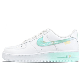 Nike Кроссовки Air Force 1 07 Coverage с низким верхом, нескользящие, унисекс, белые, зеленые cw2288-111(team401-薄荷曼波） | white green