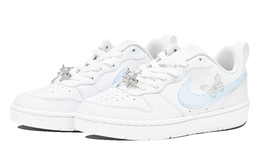 Кроссовки Nike Court Borough Skateboard Shoes Women's Low-Top Blue bq5448-100(team14-bq蓝银蝴蝶s-box) | white