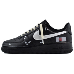 Кроссовки Nike Air Force 1 Skateboarding Shoes Women's Low-top Black/silver, черный dd8959-001(team96-爱心刮刮乐) | black