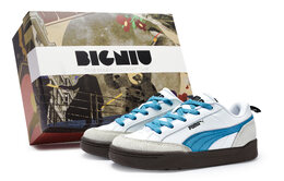 Кроссовки Puma Park Lifestyle Skateboarding Shoes Unisex Low-top Grey/Lake Blue/White, белый/голубой 397262-01(team80-男女款奔流湖蓝s-box) | white gray lake blue