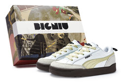 Кроссовки Puma Park Lifestyle Skateboarding Shoes Unisex Low-top Grey/Beige/White, белый 397262-01(team80-男女款奔流米黄s-box) | white gray beige