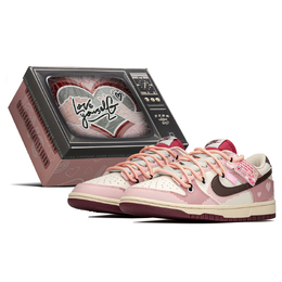 Nike Dunk Противоскользящие Износостойкие Низкие Кроссовки для Скейтбординга Женские Розовый Бежевый hf0736-161(teama-像素糖果s-box) | pink beige