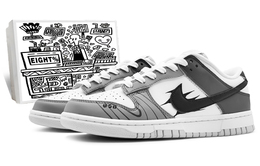 Кроссовки Nike Dunk Skateboarding Shoes Women's Low-top Black/white/gray, светло-серый dh9765-102(team131-月圆之夜女款1s) | light gray