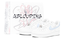 Кроссовки Nike Air Force 1 Skateboarding Shoes Unisex Low-top Silver/Blue, голубой cw2288-111(team14-蓝银蝴蝶s-box) | light blue