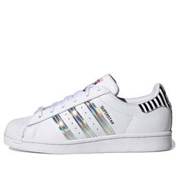 Кроссовки Adidas Superstar с голографическими полосками, белый fy5131 | white/silver/black