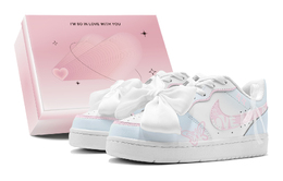 Кроссовки Nike Court Borough Skateboarding Shoes Women's Low-top Pink, голубой bq5448-100(teams2-粉蓝蝴蝶s-box) | sky blue