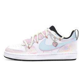 Кроссовки Nike Court Borough Skateboarding Shoes Women's Low-top Blue/pink, синий/розовый bq5448-115 (team202-小兔蛋糕) | blue/pink