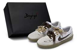 Nike SB Force 58 811 Manufacture Lattice Pattern Special Shoe Box Low Top Unisex Скейтборд кроссовки Серый Белый Коричневый cz2959-100(team80-男女松影斑驳s-box) | gray white coffee