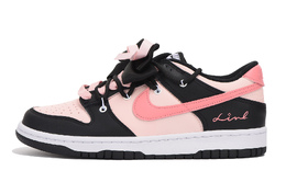 Кроссовки Nike Dunk Skateboard Shoes Women's Low-Top White cw1590-100(team59-女款黑粉蝴蝶结)