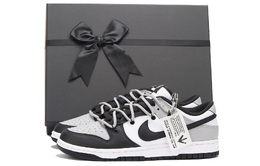 Кроссовки Nike Dunk Skateboard Shoes Women's Low-Top Gray cw1590-100(team59-女款黑灰六 sbox)