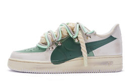 Кроссовки для скейтбординга Air Force 1 женские с низким верхом, белые/коричневые/темно-зеленые Nike dd8959-100(team80-女款''t10''墨绿)