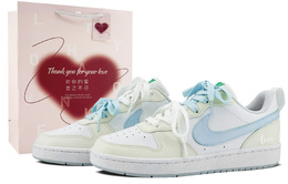 Кроссовки Nike Court Borough Skateboarding Shoes Women's Low-top White/Beige/Light Blue, цвет Lemon sea salt dv5456-109(team97-字母柠檬海盐s-box） | lemon sea salt
