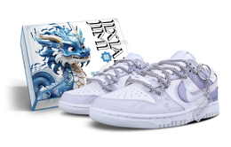 Кроссовки Nike Dunk Skateboarding Shoes Unisex Low-top White, светло-фиолетовый hf0730-160(team51-未至之境sbox) | light purple
