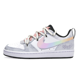 Кроссовки Nike Court Borough Skateboarding Shoes Women's Low-top Grey/white, серый/белый bq5448-115 (team202-彩虹独角兽) | gray/white