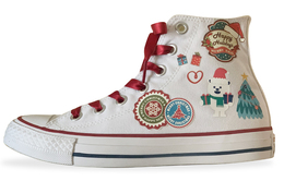 Кеды унисекс высокие красные и белые Converse 101009c(teamd-热转印圣诞红白)