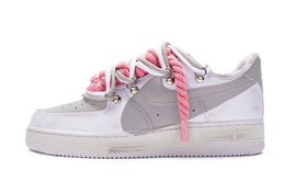 Кроссовки для скейтбординга Air Force 1 женские с низким верхом, белые/серые/розовые Nike dd8959-100(team80-女款''t10''白灰)
