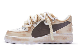 Кроссовки для скейтбординга Air Force 1 женские, низкие, белые/коричневые Nike dd8959-100(team80-女款''t10''深棕)