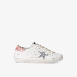 Женские кожаные низкие кроссовки superstar 11115 с вышитыми звездами Golden Goose, розовый r04328296 | pink comb