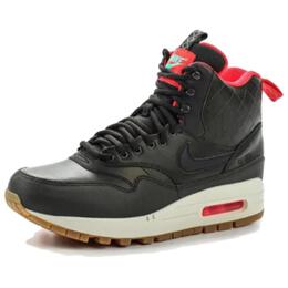 Кроссовки Nike Air Max 1 Mid Sneakerboot Reflect Sequoia/Black-Bright Crimson-Mint Women's, черный 807307-300 | black