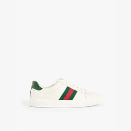 Низкие кроссовки Ace из кожи Gucci, белый r04314197 | green white