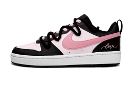 Nike Кроссовки для скейтбординга Court Borough Low GS, черно-розовые bq5448-115(team87-莓莓黑粉女款黑粉) | black pink