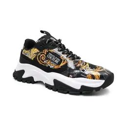 Кроссовки с добавлением кожи Versace, черный vr232w000058a060036 | nero