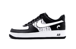 Nike Кроссовки Air Force 1 Lan Ting Xu в китайском стиле с низким верхом для скейтборда, унисекс, черно-белые dv0788-001(team140-兰亭序) | black white