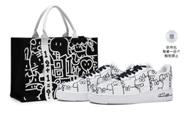 Nike Кроссовки для скейтбординга Air Force 1 мужские, низкие, черно-белые cw2288-111(team80-男款独角马s-box) | black white