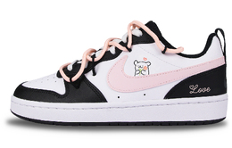 Кроссовки Nike Court Borough Skateboard Shoes Women's Low-Top Pink, белый bq5448-115(team298-love线条小狗) | white