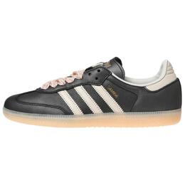 Кроссовки Adidas Samba OG Black Pink Ribbon Laces Women's, черный/бежевый/розовый ih8047 | black/beige/pink
